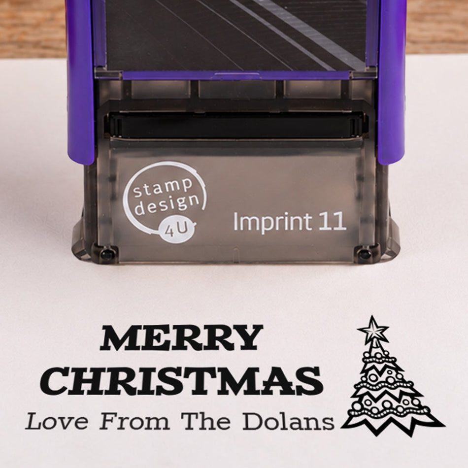 SD4U Imprint 11 | Fancy Christmas Tree Rubber Stamp | 37 x 13mm