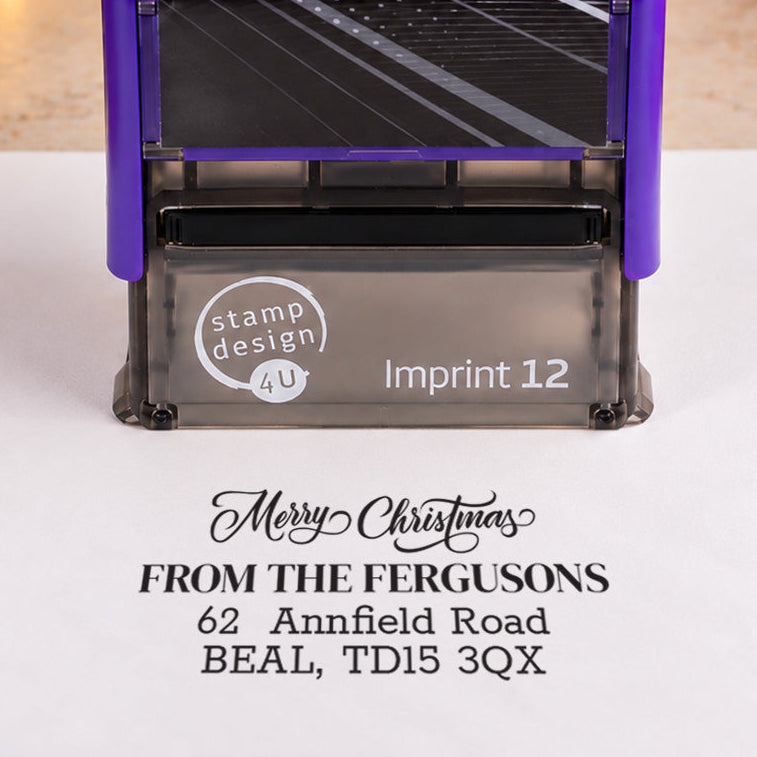 SD4U Imprint 12 | Merry Christmas Address Rubber Stamp | 48 x 18mm — product photograph