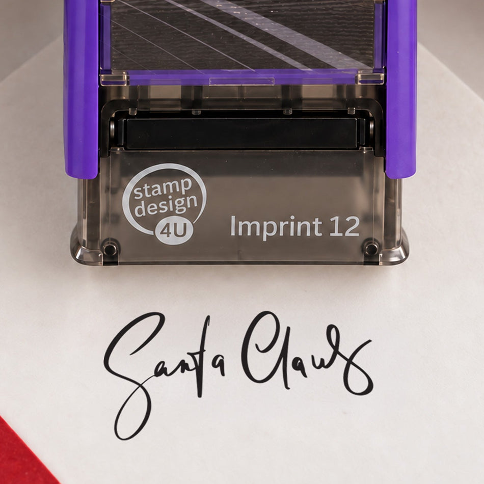 Santa Claus Signature Stamp - Self Inking Christmas Stamp, 48x18mm