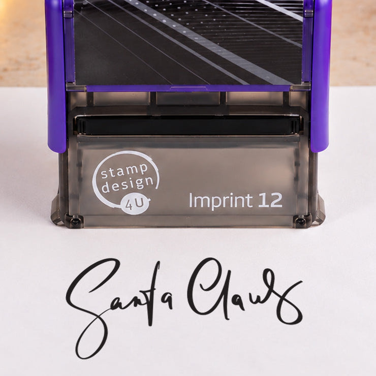 Santa Claus Signature Stamp - Self Inking Christmas Stamp, 48x18mm