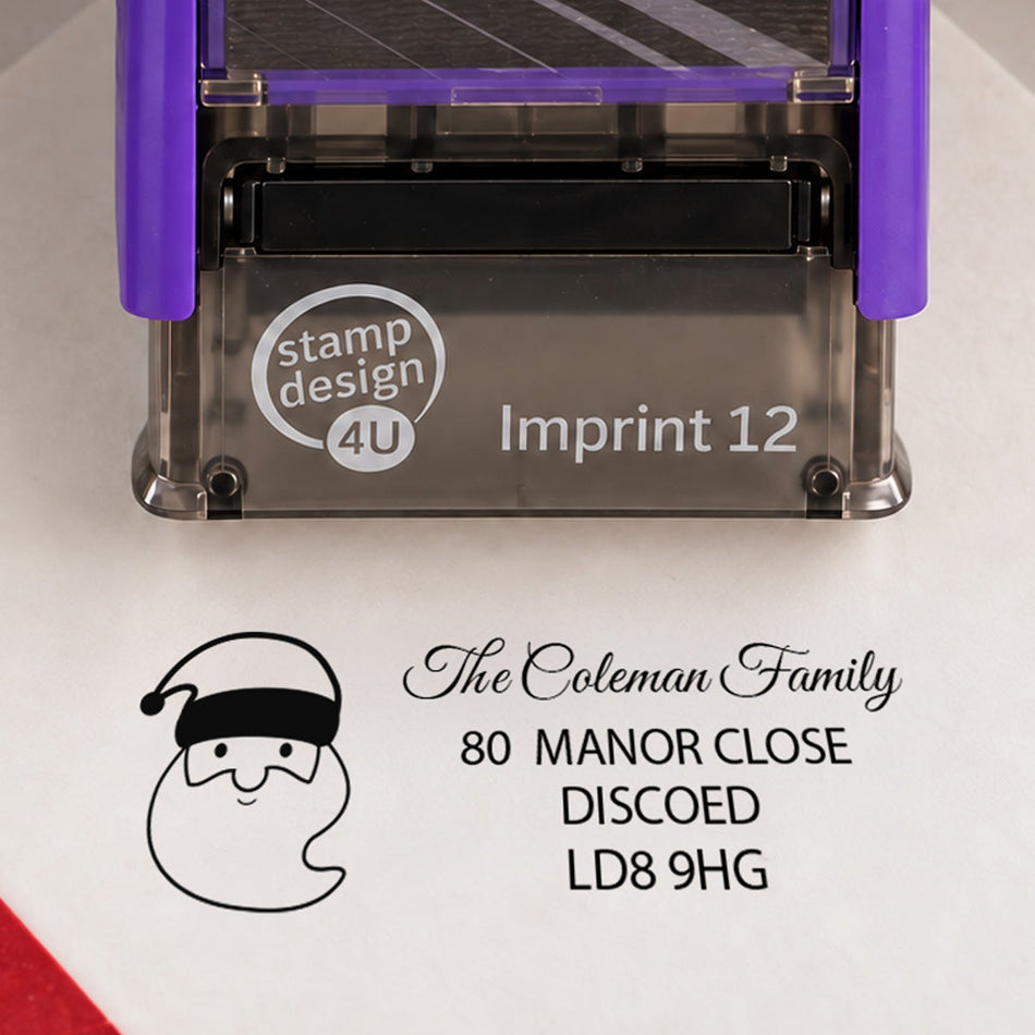 SD4U Imprint 12 | Santa Address Christmas Rubber Stamp | 47 x 17mm