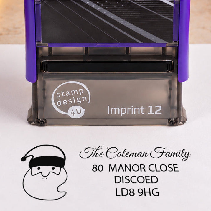 SD4U Imprint 12 | Santa Address Christmas Rubber Stamp | 48 x 18mm — product photograph