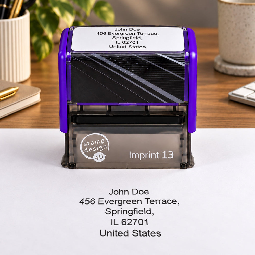 Personalised Business 5 Line Address Stamp | SD4U Imprint 13 Self-Inking Return Address Stamp