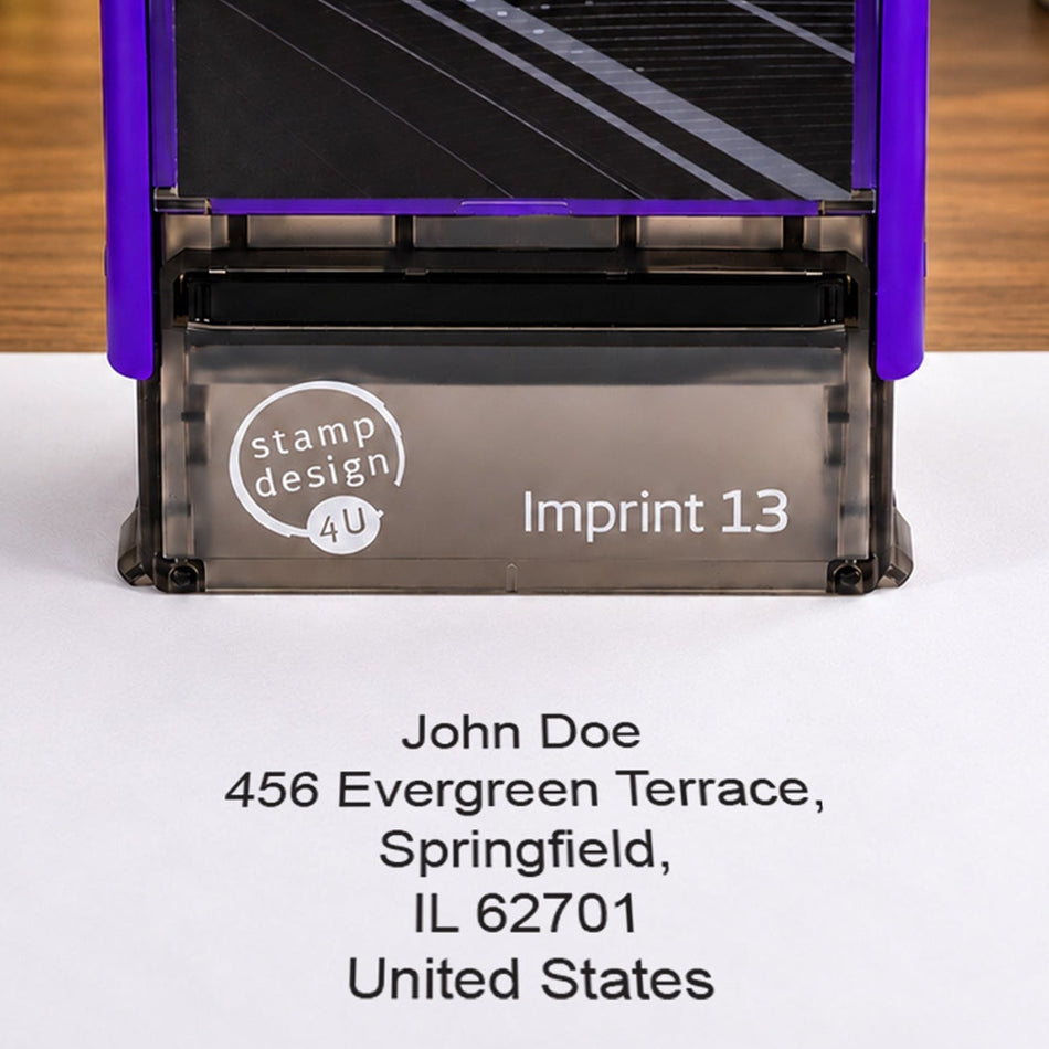 Imprint 13 Self-Inking 5 Line Custom Text Rubber Stamp, 58 x 22 mm
