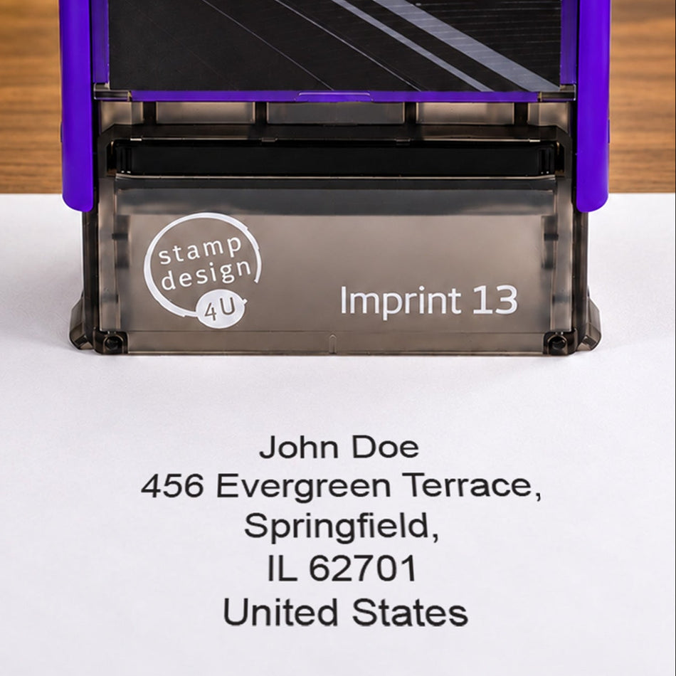 Personalised Business 5 Line Address Stamp | SD4U Imprint 13 Self-Inking Return Address Stamp