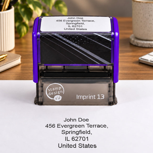 Imprint 13 Self-Inking 5 Line Custom Text Rubber Stamp, 58 x 22 mm
