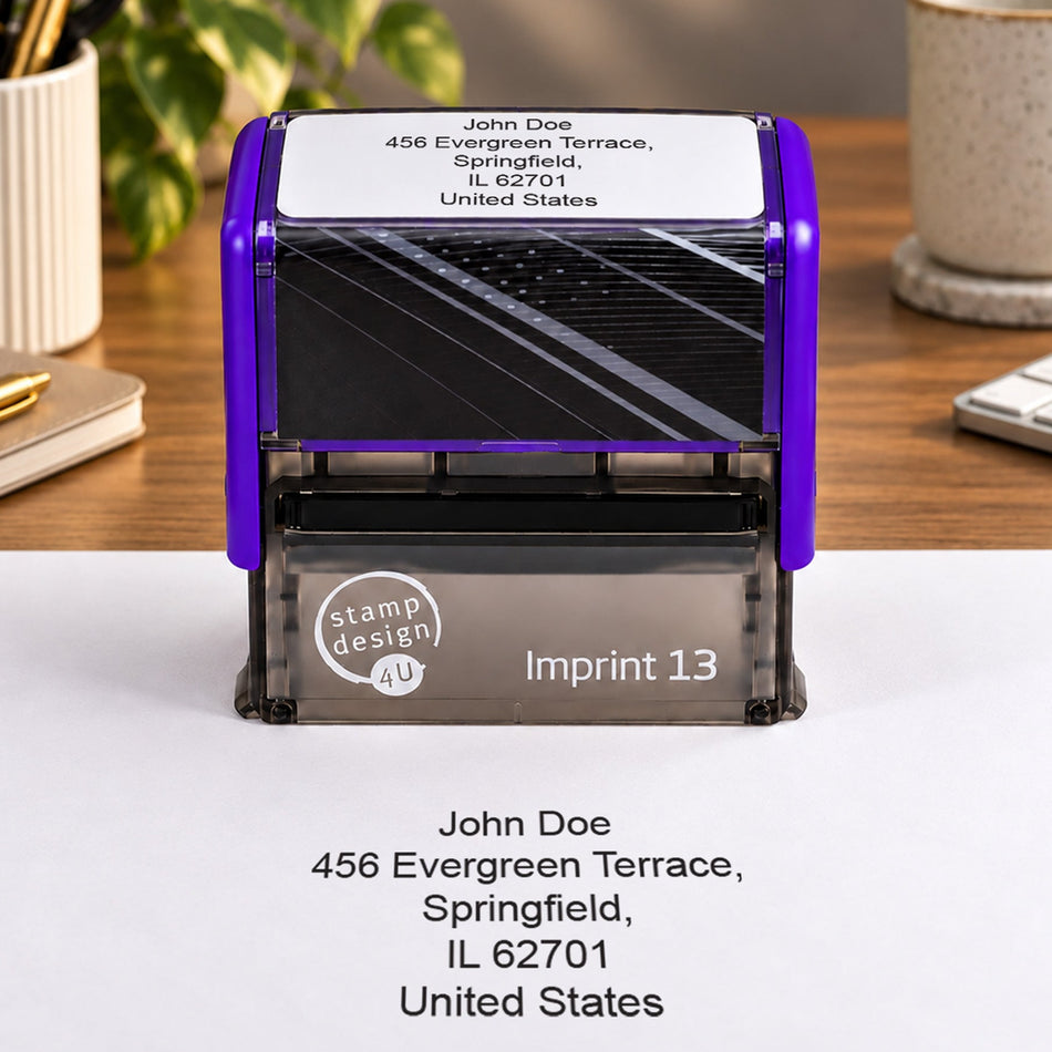 Imprint 13 Self-Inking 5 Line Custom Text Rubber Stamp, 58 x 22 mm