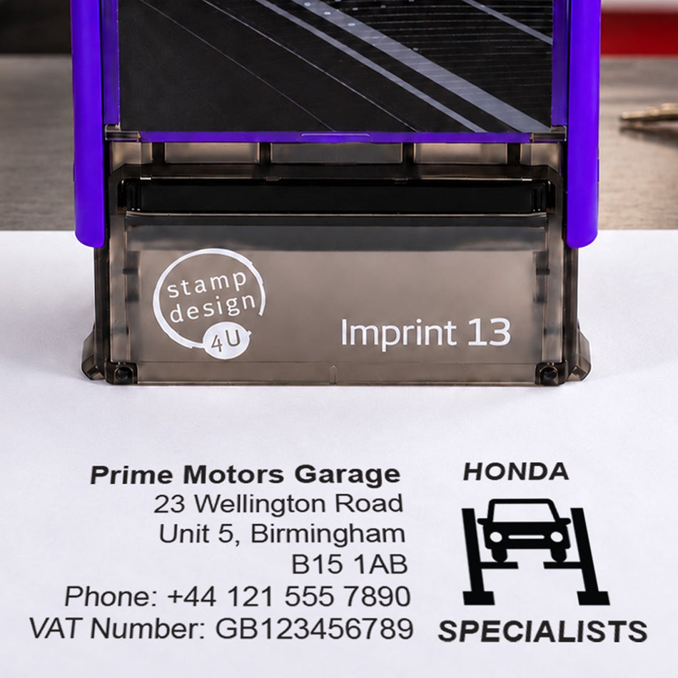 SD4U Imprint 13 | Honda Specialists Service Rubber Stamp | 57 x 21mm
