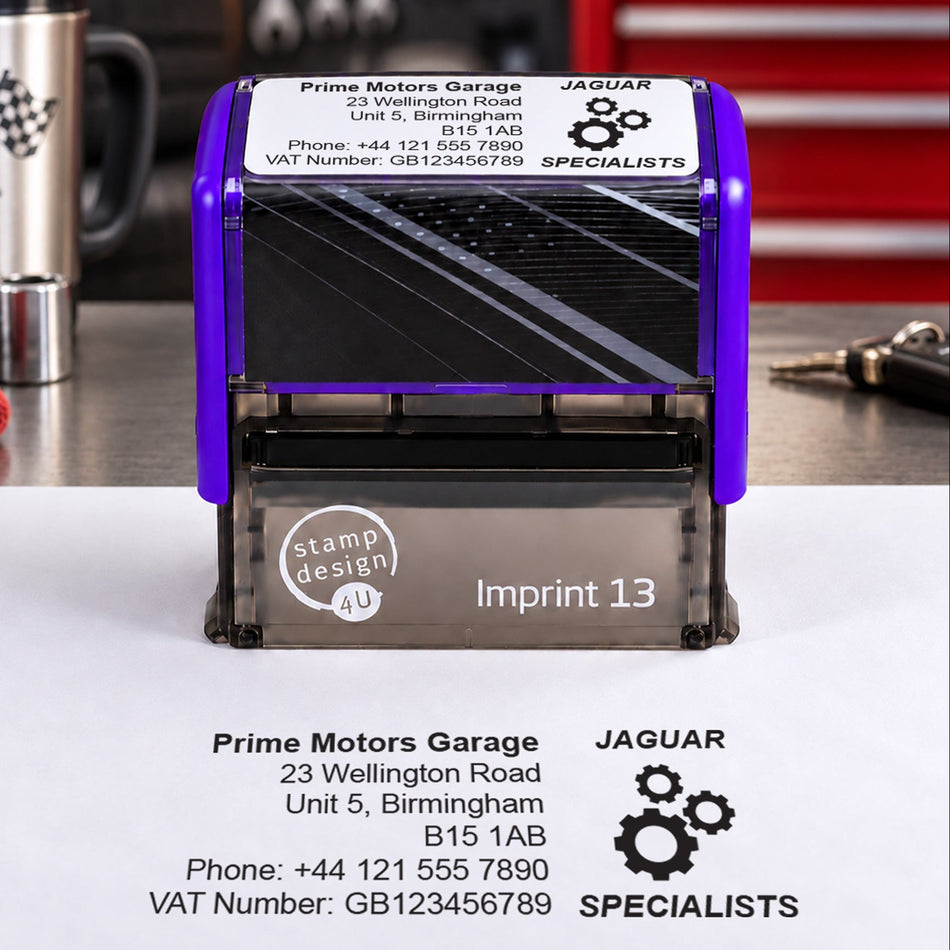 SD4U Imprint 13 | Jaguar Specialists Service Rubber Stamp | 57 x 21mm