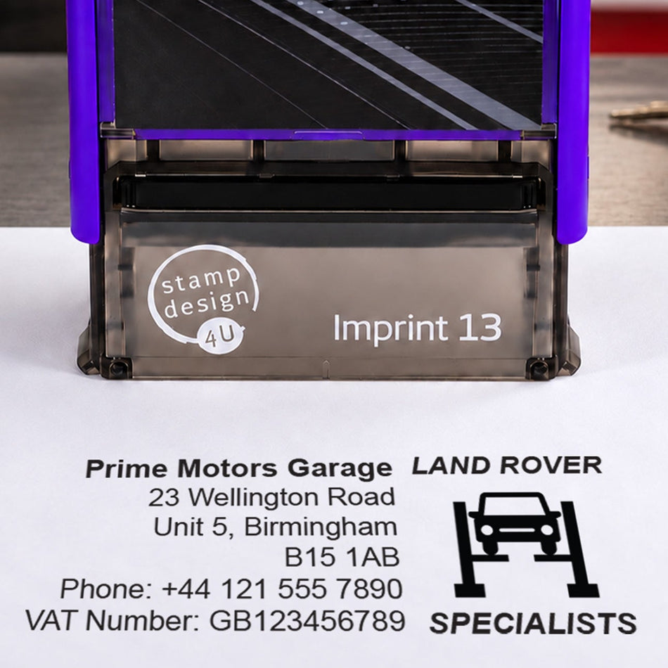 SD4U Imprint 13 | Land Rover Specialists Service Rubber Stamp | 57 x 21mm