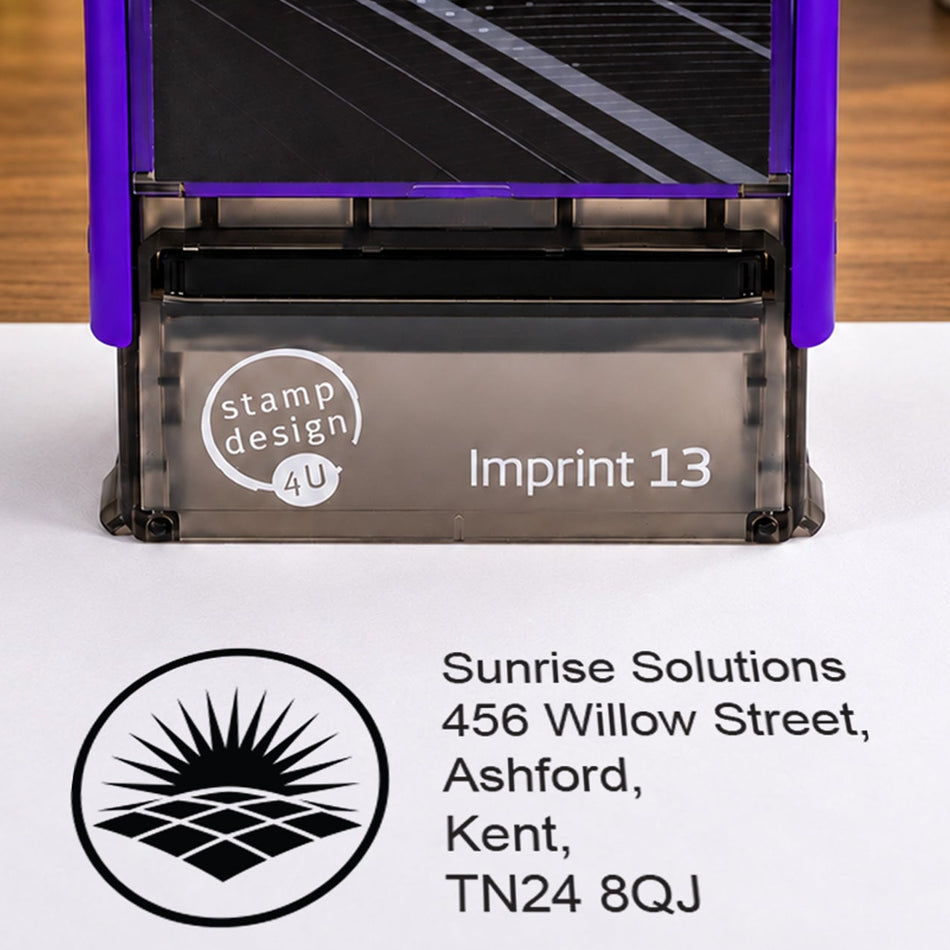SD4U Imprint 13 | 5 Line Custom Text & Logo Rubber Address Stamp | 58 x 22mm
