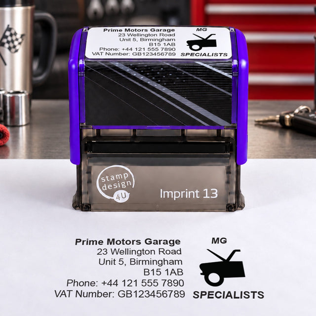 SD4U Imprint 13 | MG Specialists Service Rubber Stamp | 57 x 21mm