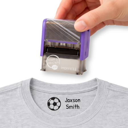 SD4U Imprint 11 | 2 Line 'Football' Clothing Marker Rubber Stamp | 37 x 13mm