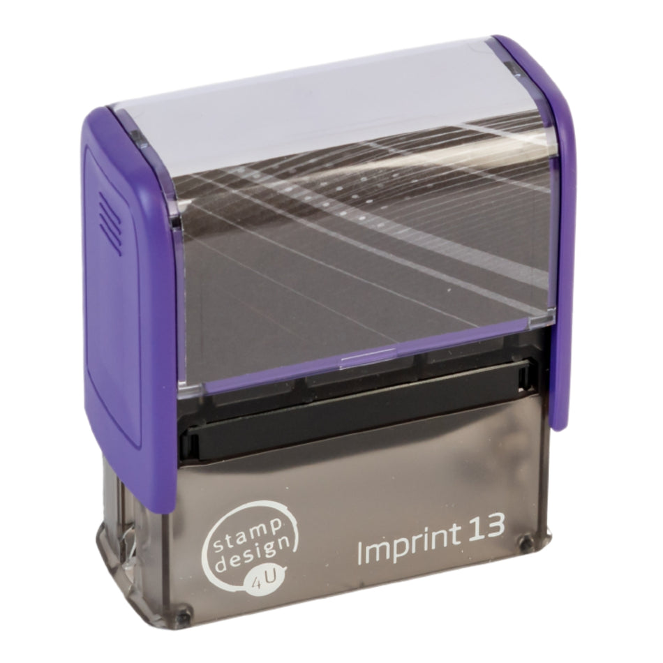 Imprint 13 Stamp, 58mm x 22mm, Choice of 5 Ink Colours, Custom Personalised 5 Line or Logo Stamp