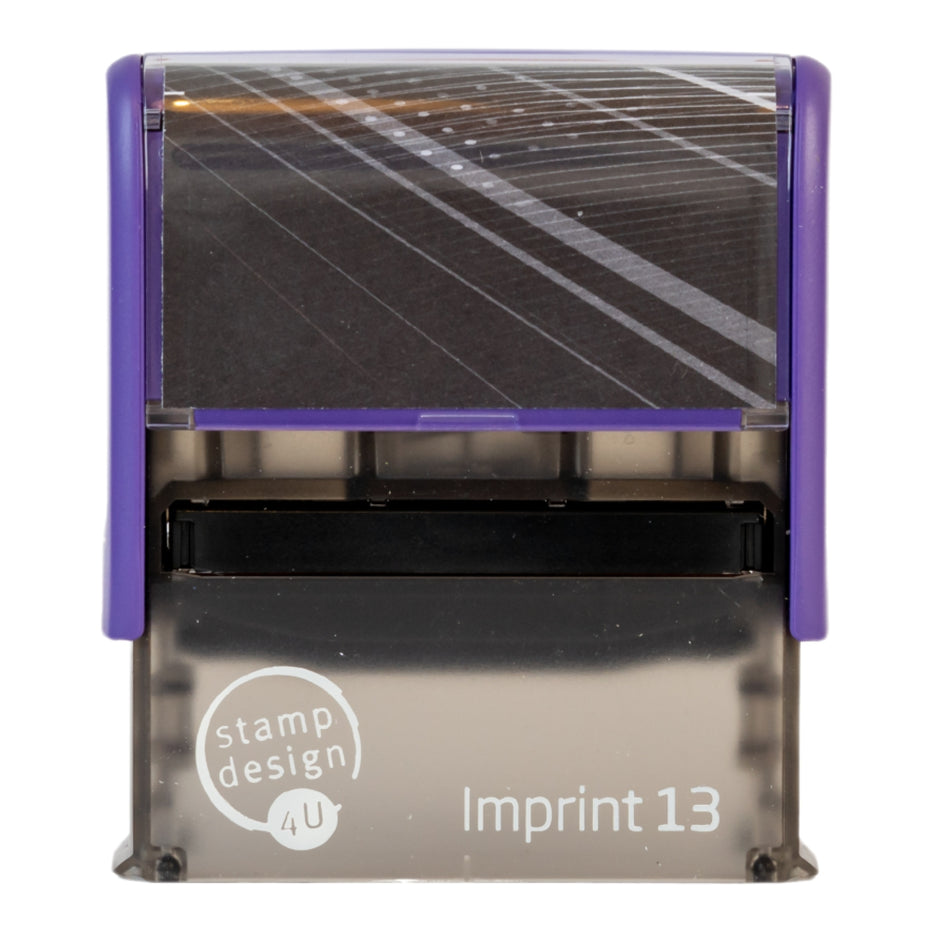 Imprint 13 Stamp, 58mm x 22mm, Choice of 5 Ink Colours, Custom Personalised 5 Line or Logo Stamp