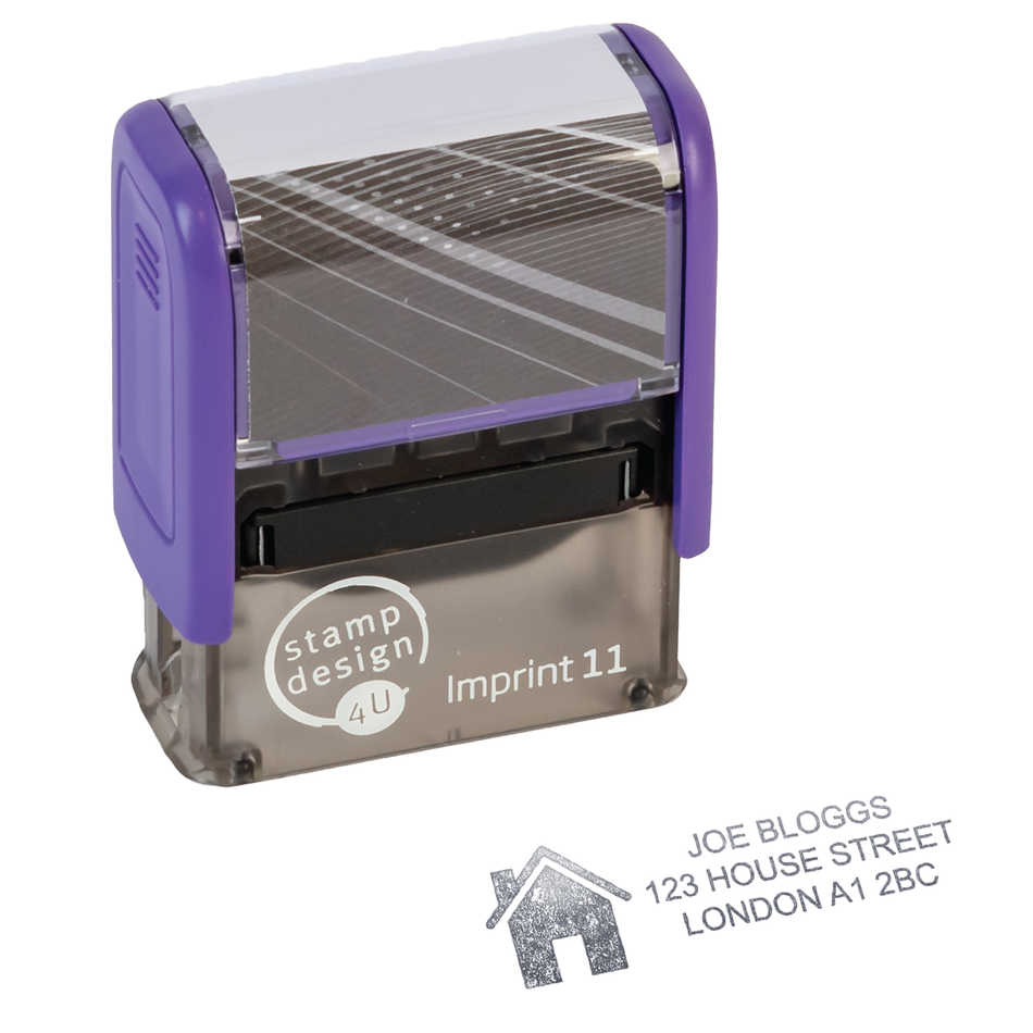 SD4U Imprint 11 | 3 Line Text & Logo Rubber Stamp | 37 x 13mm