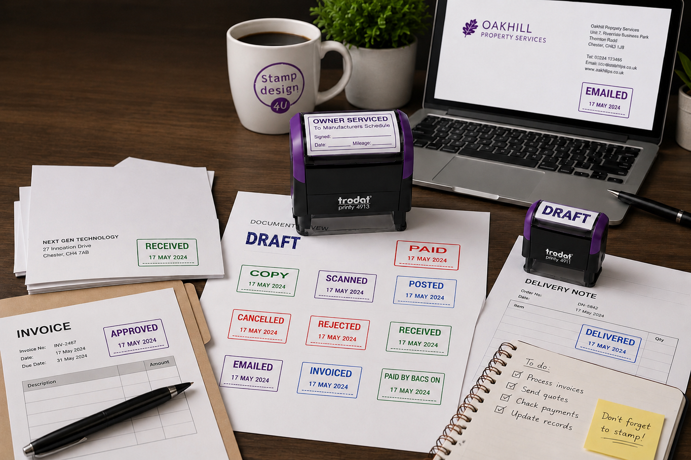 Office document-processing stamp use case