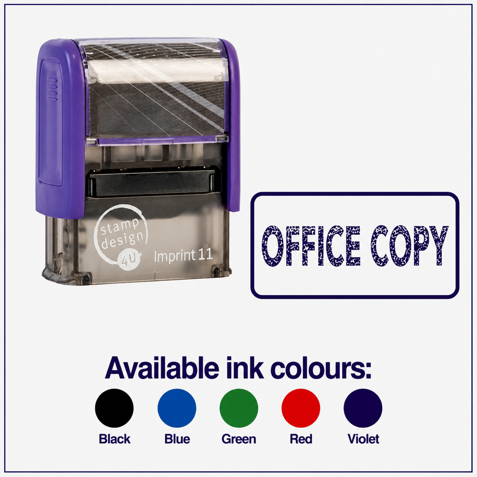 SD4U Imprint 11 OFFICE COPY Word Stamp in 5 Ink Colours | 38 x 14mm