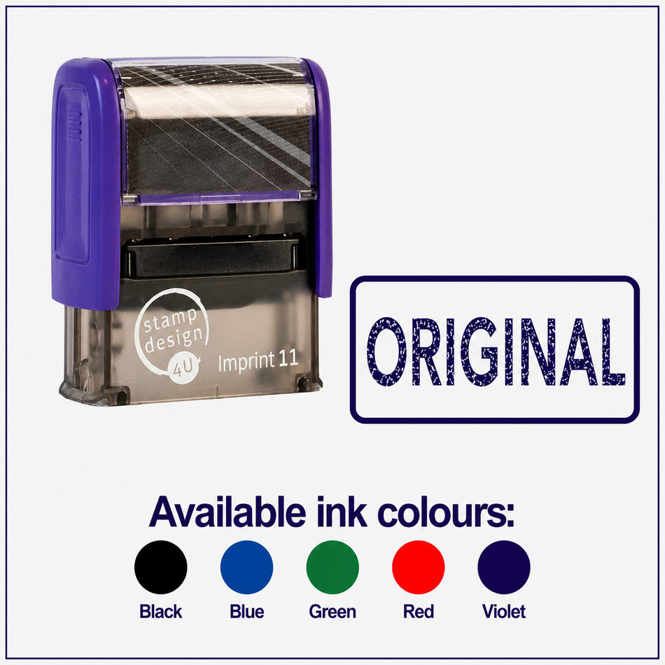 SD4U Imprint 11 ORIGINAL Word Stamp in 5 Ink Colours | 38 x 14mm