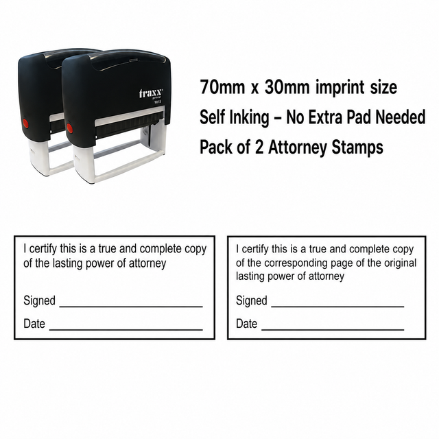I certify Lasting Power of Attorney True Copy / Corresponding Page Stamps 2 Pack