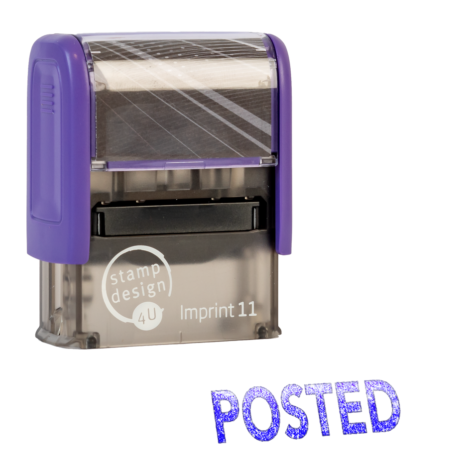 SD4U Imprint 11 POSTED Word Stamp in 5 Ink Colours | 38 x 14mm