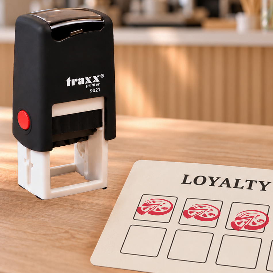 Traxx 9021 14 x 14mm Loyalty Stamp - Pizza
