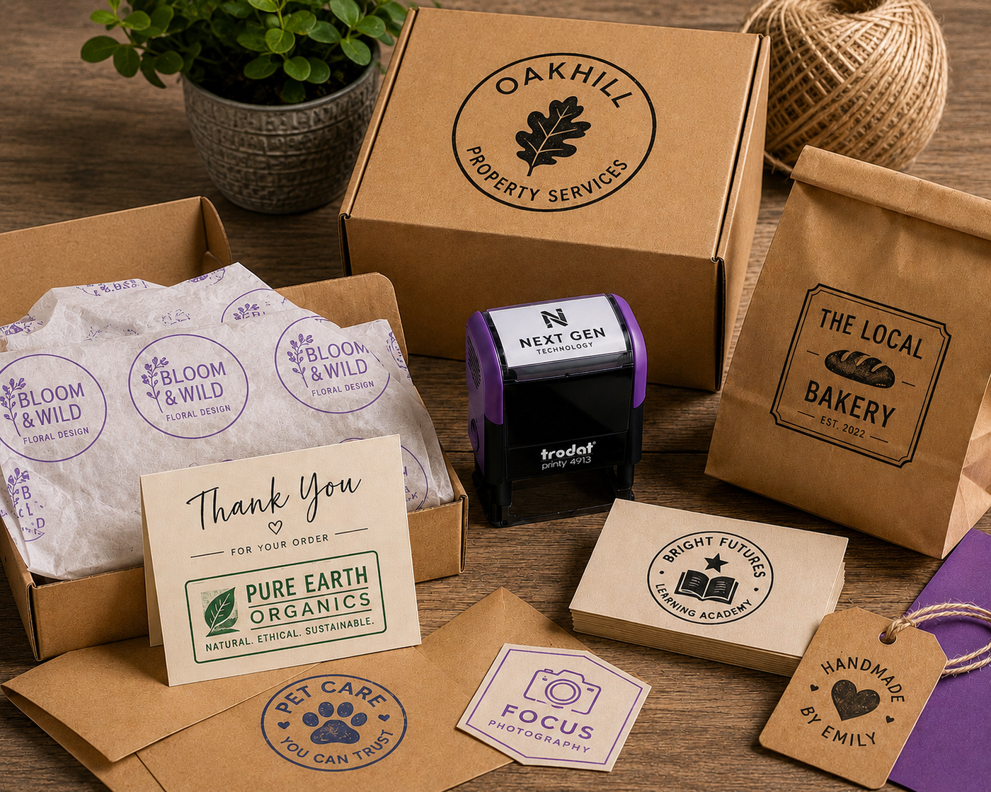 Small-business packaging and branding stamp use case