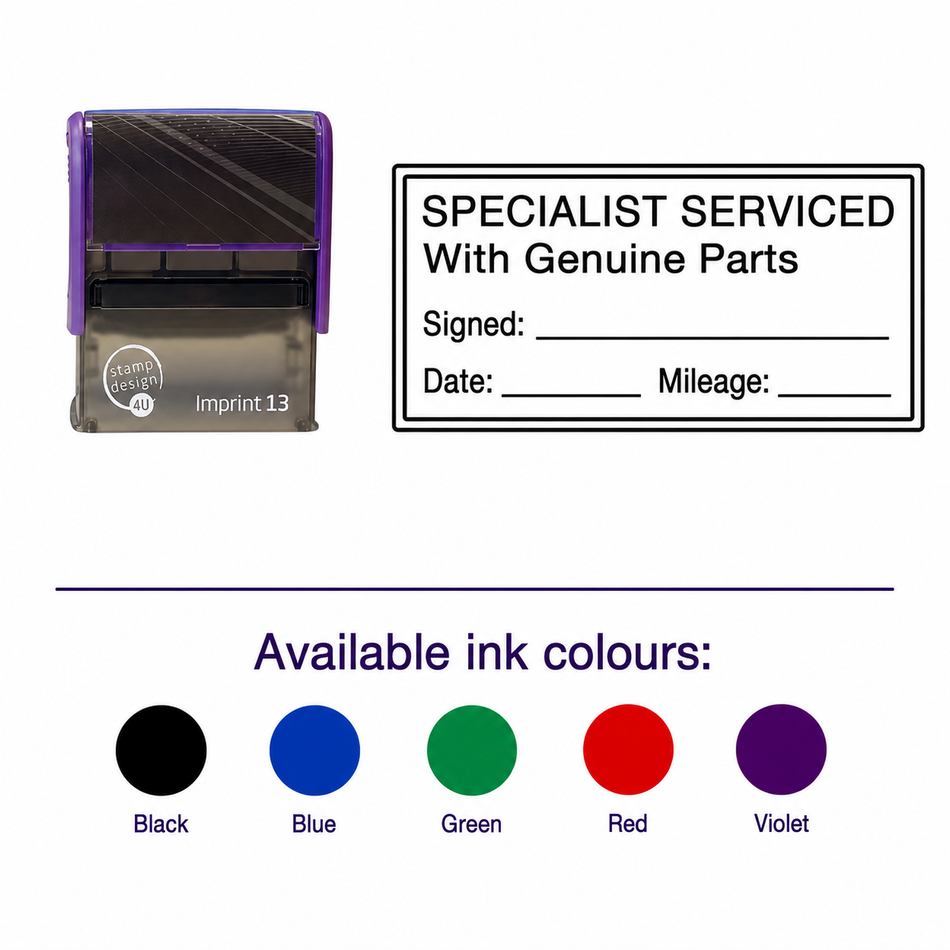 SD4U Imprint 13 | Specialist Serviced Rubber Stamp | 57 x 21mm