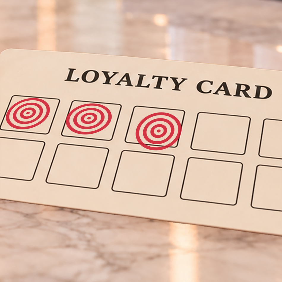 Traxx 9021 14 x 14mm Loyalty Stamp - Target Stamp