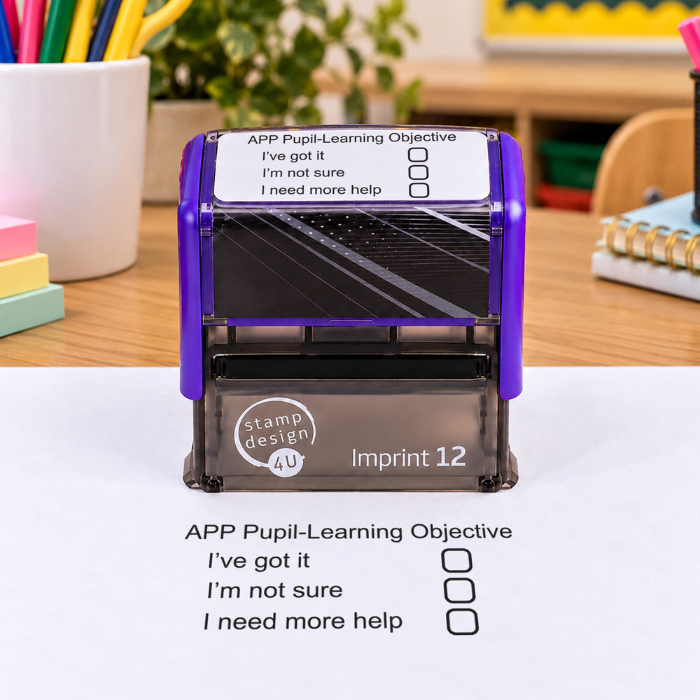 Pupil Learning Teacher Assessment Stamp | Self Inking Teacher Marking Stamp | Classroom Feedback Rubber Stamp