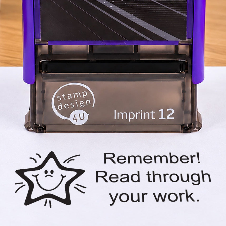 Read Through Your Work Assessment Stamp | Self Inking Teacher Marking Stamp | Classroom Feedback Rubber Stamp