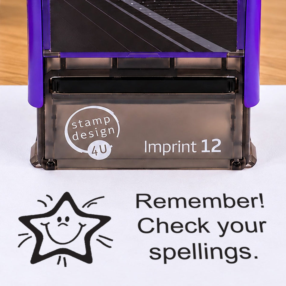 Check your Spellings Assessment Stamp | Self Inking Teacher Marking Stamp | Classroom Feedback Rubber Stamp