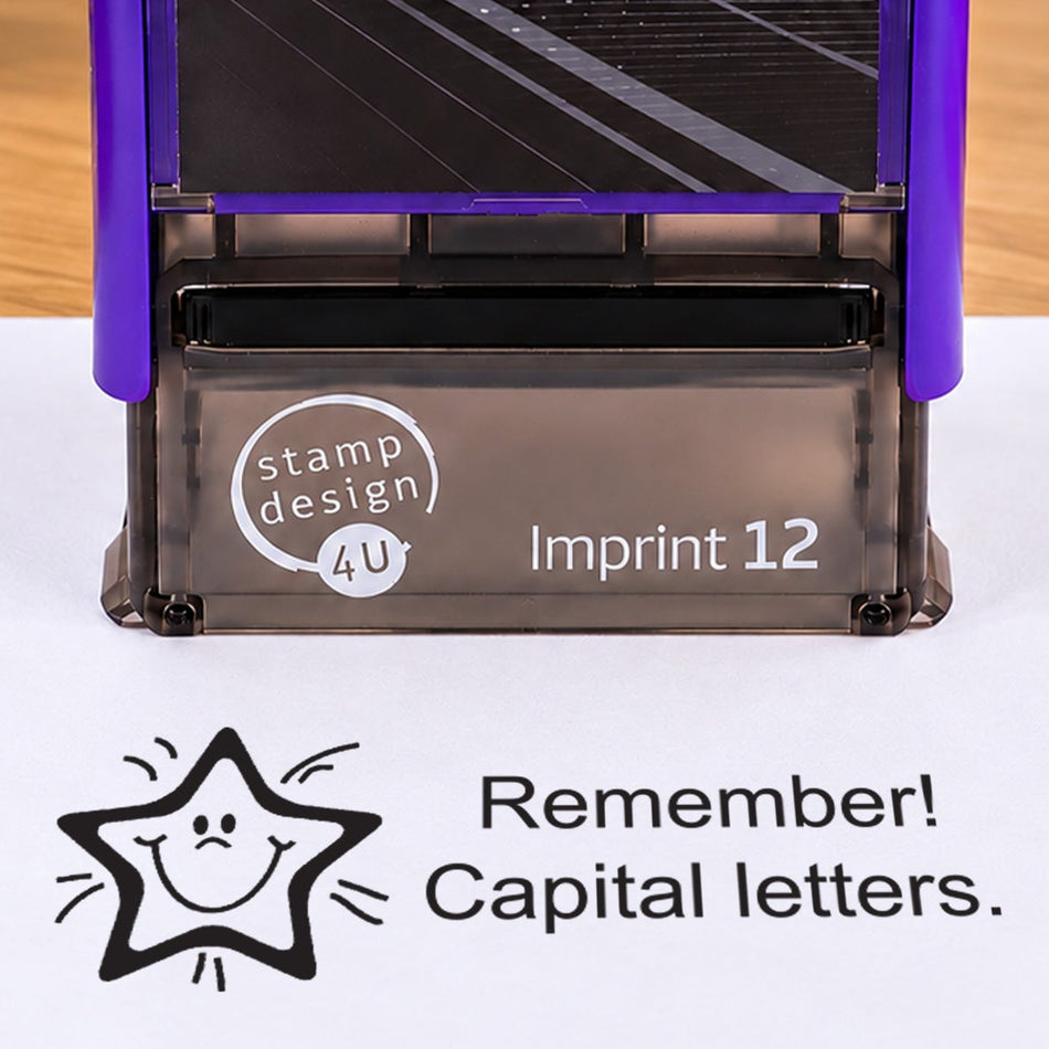 Remember Capital Letters Assessment Stamp | Self Inking Teacher Marking Stamp | Classroom Feedback Rubber Stamp