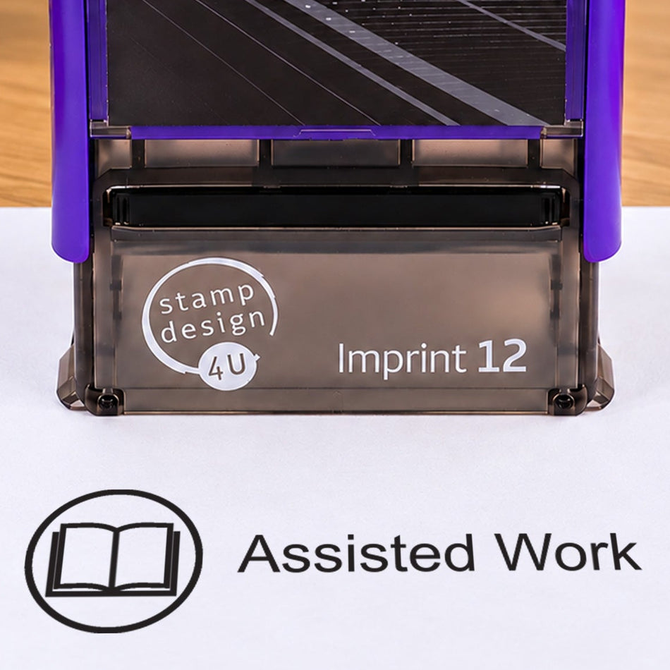 Assisted Work Assessment Stamp | Self Inking Teacher Marking Stamp | Classroom Feedback Rubber Stamp