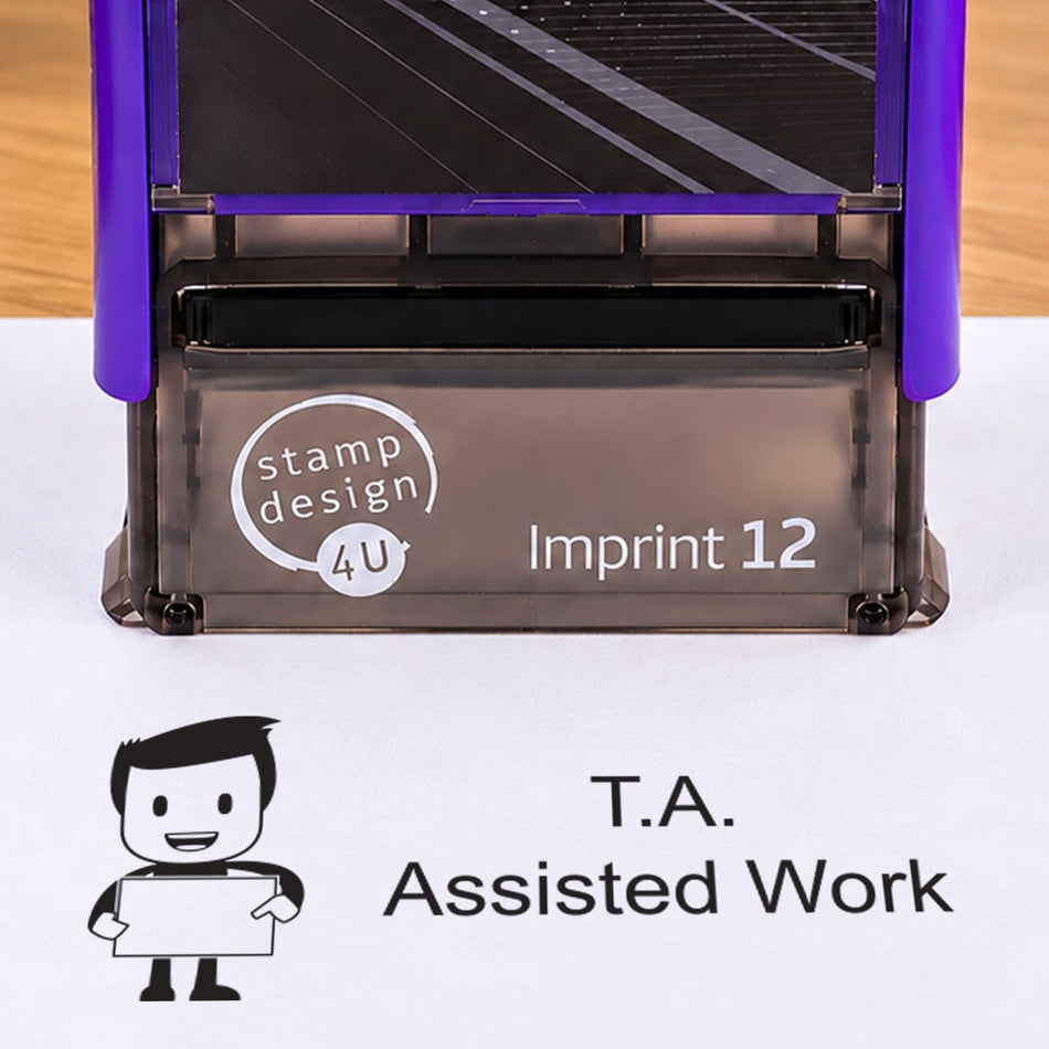 TA Assisted Work | Self Inking Teacher Marking Stamp | Classroom Feedback Rubber Stamp 48 x 18mm