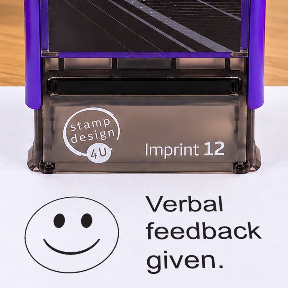 Verbal Feedback Given | Self Inking Teacher Marking Stamp | Classroom Feedback Rubber Stamp 48 x 18mm