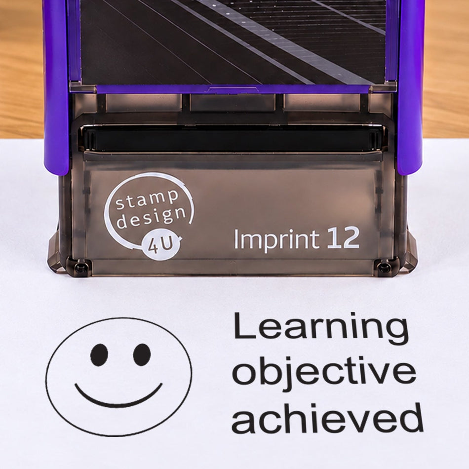 Learning Objective Achieved | Self Inking Teacher Marking Stamp | Classroom Feedback Rubber Stamp 48 x 18mm