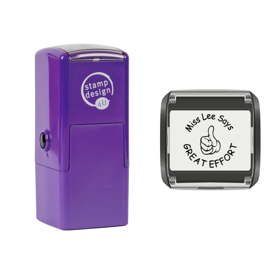 SD4U 4933 |  Thumbs Up 2 Lines Personalised Teacher Stamp | 25 x 25mm