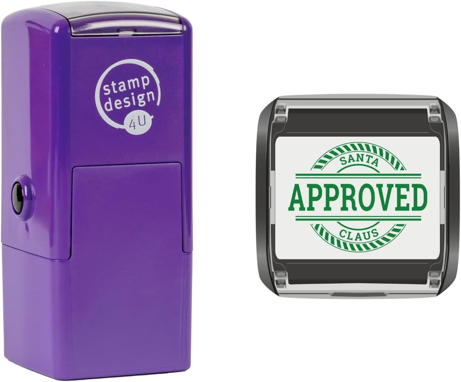 Santa's Santa Claus Approved Christmas Rubber Stamp in 3 Ink Colours