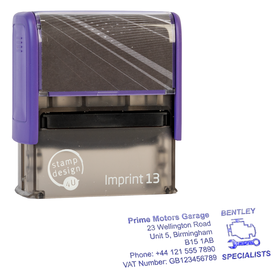 SD4U Imprint 13 | Bentley Specialists Service Rubber Stamp | 57 x 21mm