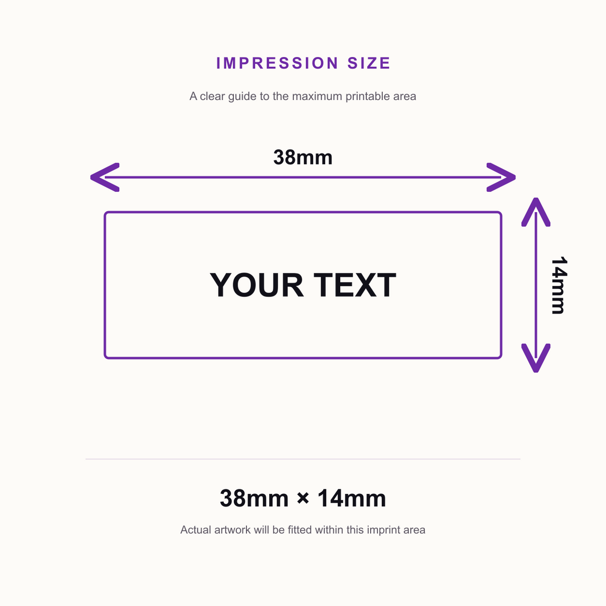 Premium Clothing Marker Textile Rubber Stamp with High Quality Textile Ink – impression size guide 38mm × 14mm