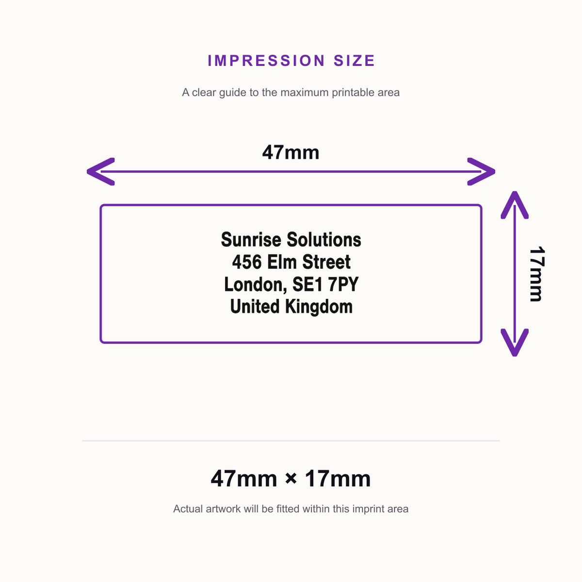 Colop Printer C30 | 4 Line Text Rubber Stamp | 47 x 17mm – impression size guide 47mm × 17mm