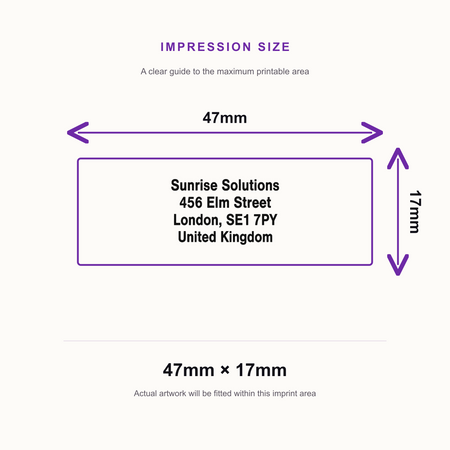 Colop Printer C30 | 4 Line Text Rubber Stamp | 47 x 17mm – impression size guide 47mm × 17mm