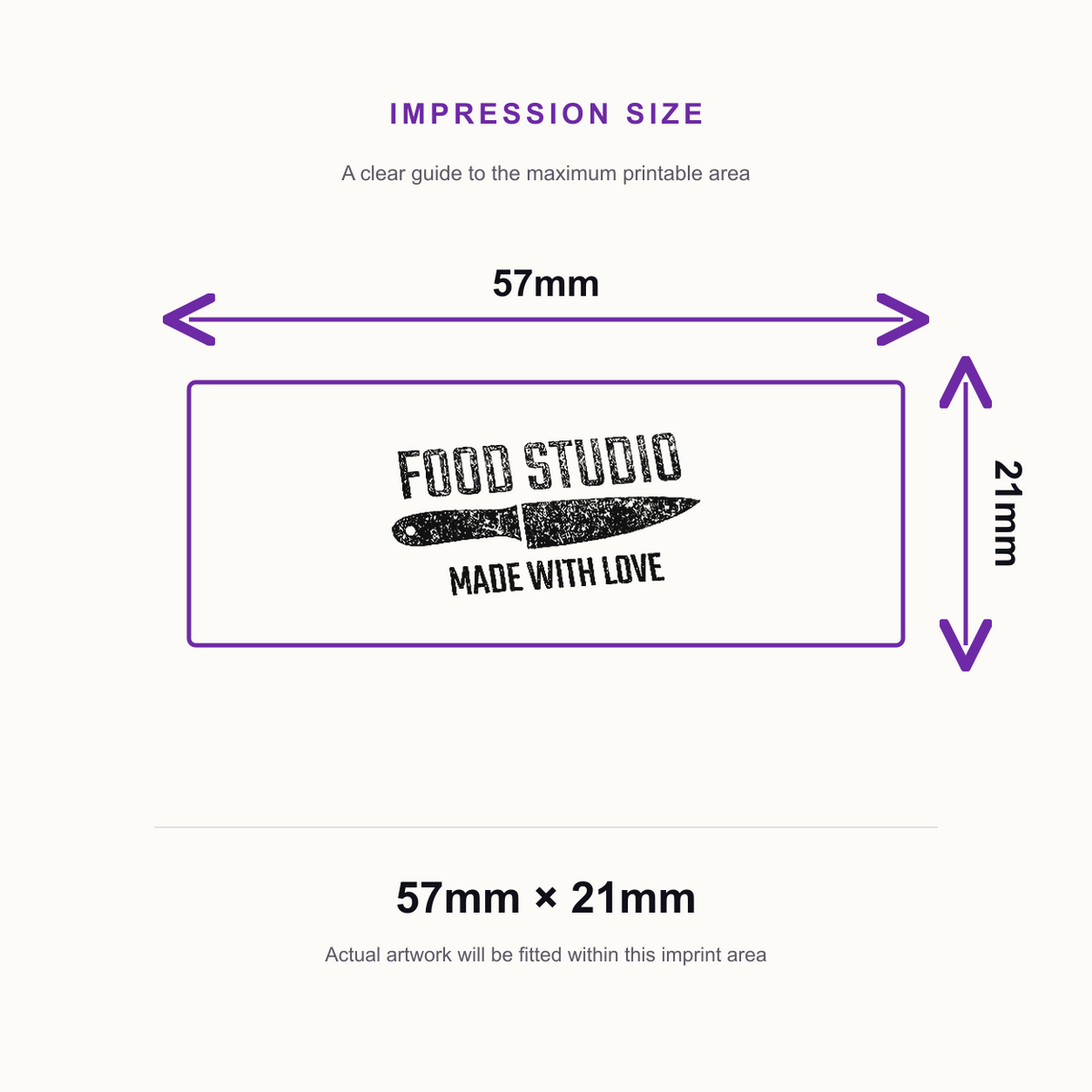 Colop Printer C40 | Logo Rubber Stamp | 57 x 21mm – impression size guide 57mm × 21mm