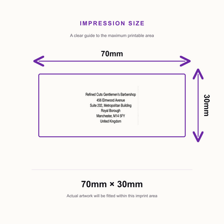 Colop Printer C50 | 6 Line Text Rubber Stamp | 70 x 30mm – impression size guide 70mm × 30mm