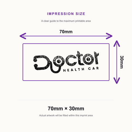 Colop Printer C50 | Logo Rubber Stamp | 70 x 30mm – impression size guide 70mm × 30mm