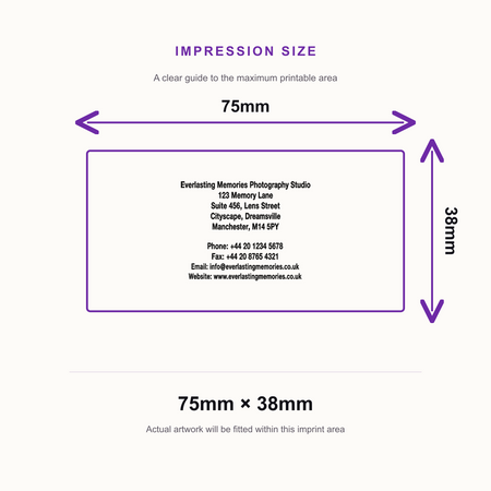 Colop Printer C60 | 8 Lines Text Rubber Stamp | 75 x 38mm – impression size guide 75mm × 38mm