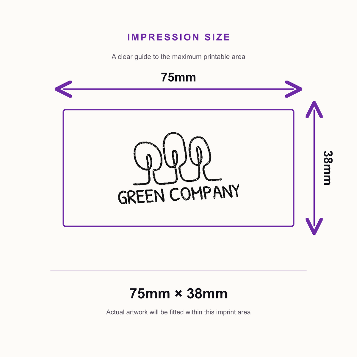 Colop Printer C60 | Logo Rubber Stamp | 75 x 38mm – impression size guide 75mm × 38mm
