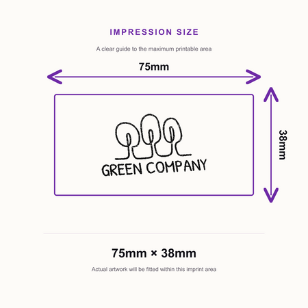 Colop Printer C60 | Logo Rubber Stamp | 75 x 38mm – impression size guide 75mm × 38mm