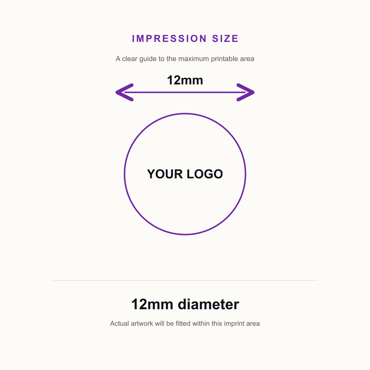 Colop R12 12mm Loyalty Stamp - Logo – impression size guide 12mm diameter